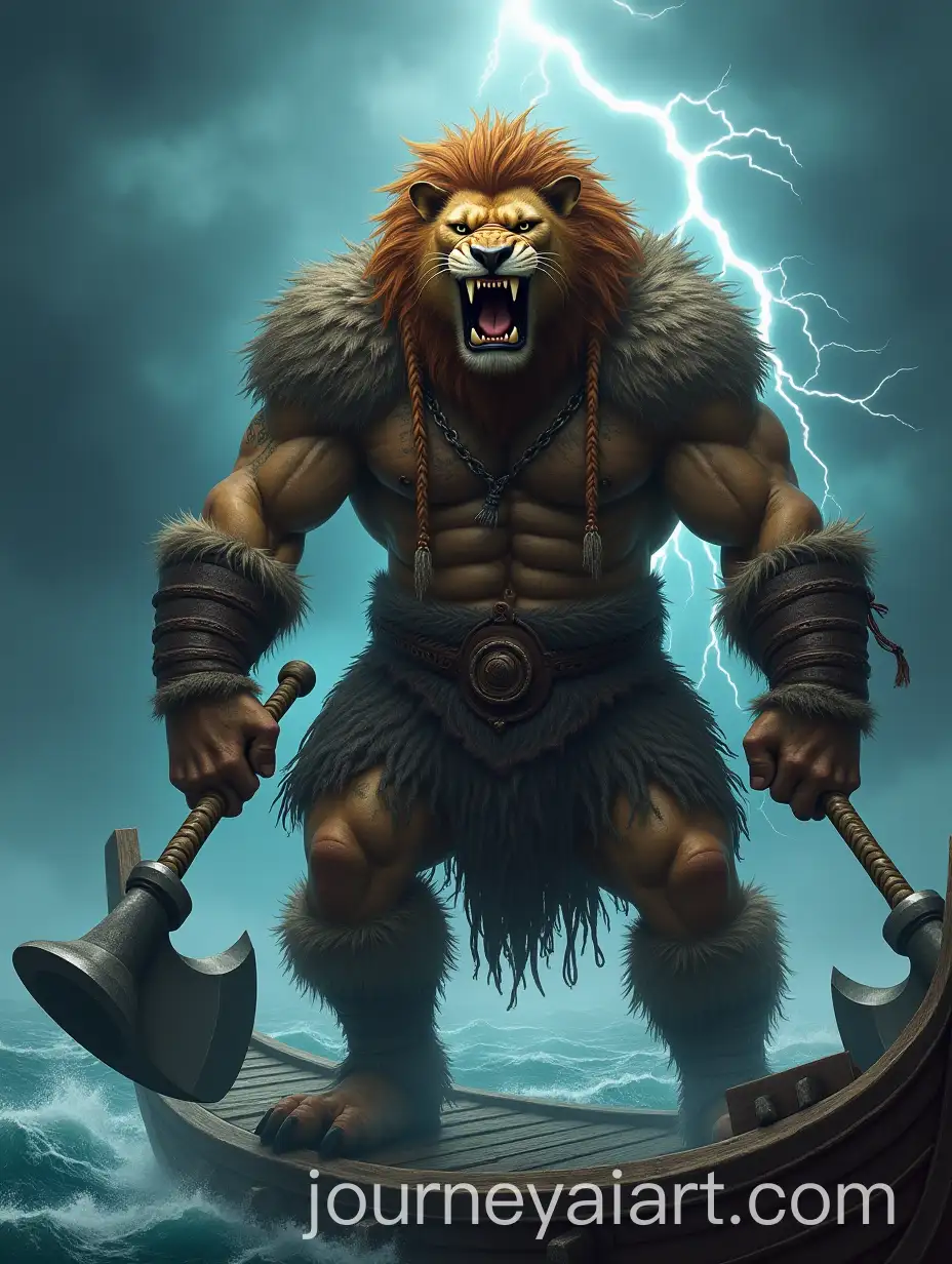 Fierce-LionViking-Hybrid-Warrior-on-a-Stormy-Sea