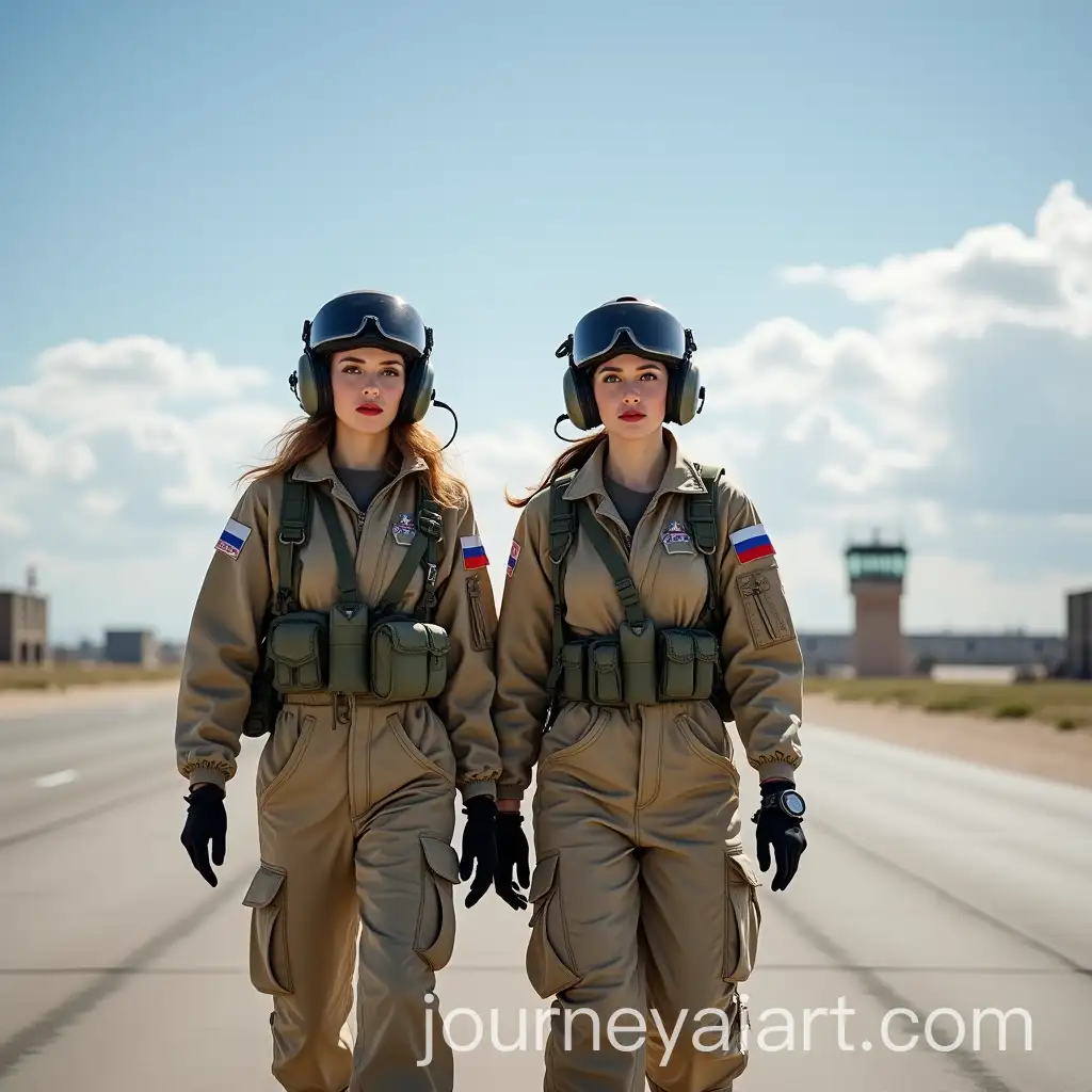 Russian-Female-Military-Pilots-in-SandColoredAI-Image-Prompt-Expansion-Flight-Gear-on-Airfield