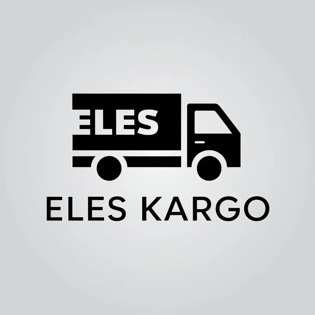 a vector logo design,with the text "ELES KARGO", main symbol:cargo truck,Minimalistic,clear background