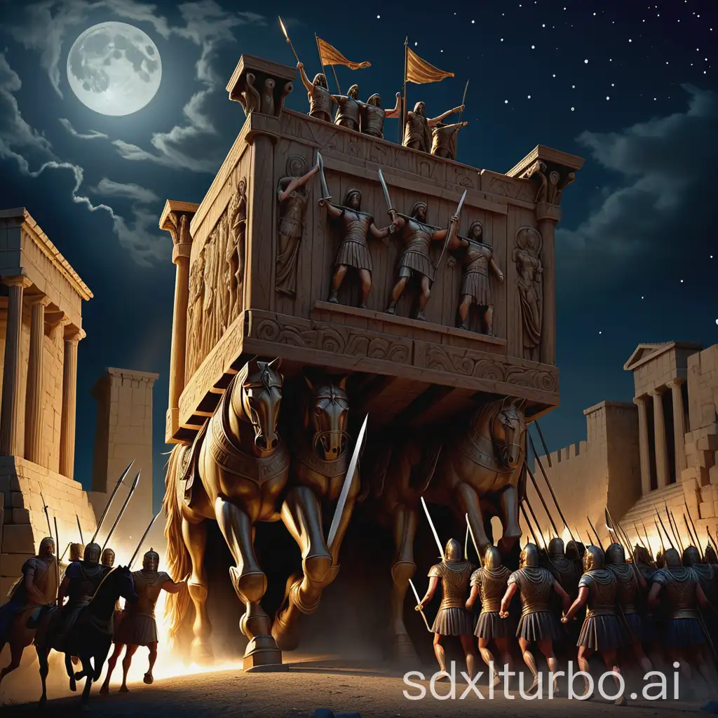 Ulysses-Leading-Greek-Warriors-into-the-Trojan-Horse-at-Night