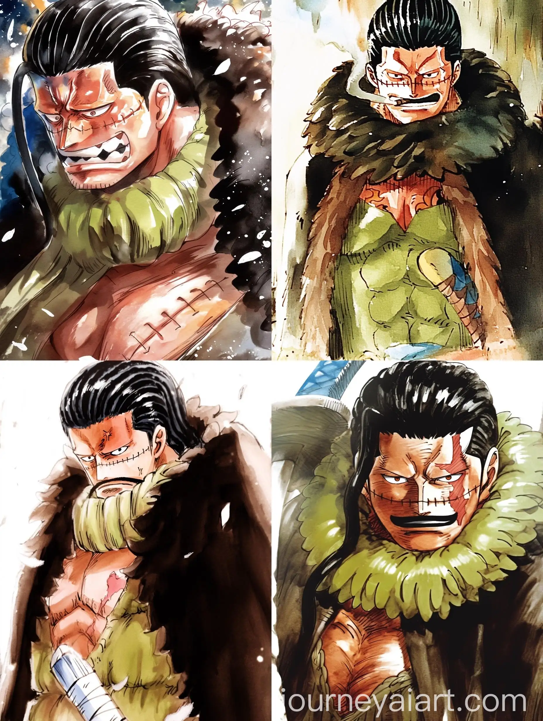 Watercolor-Manga-Pirate-Character-from-One-Piece-Series