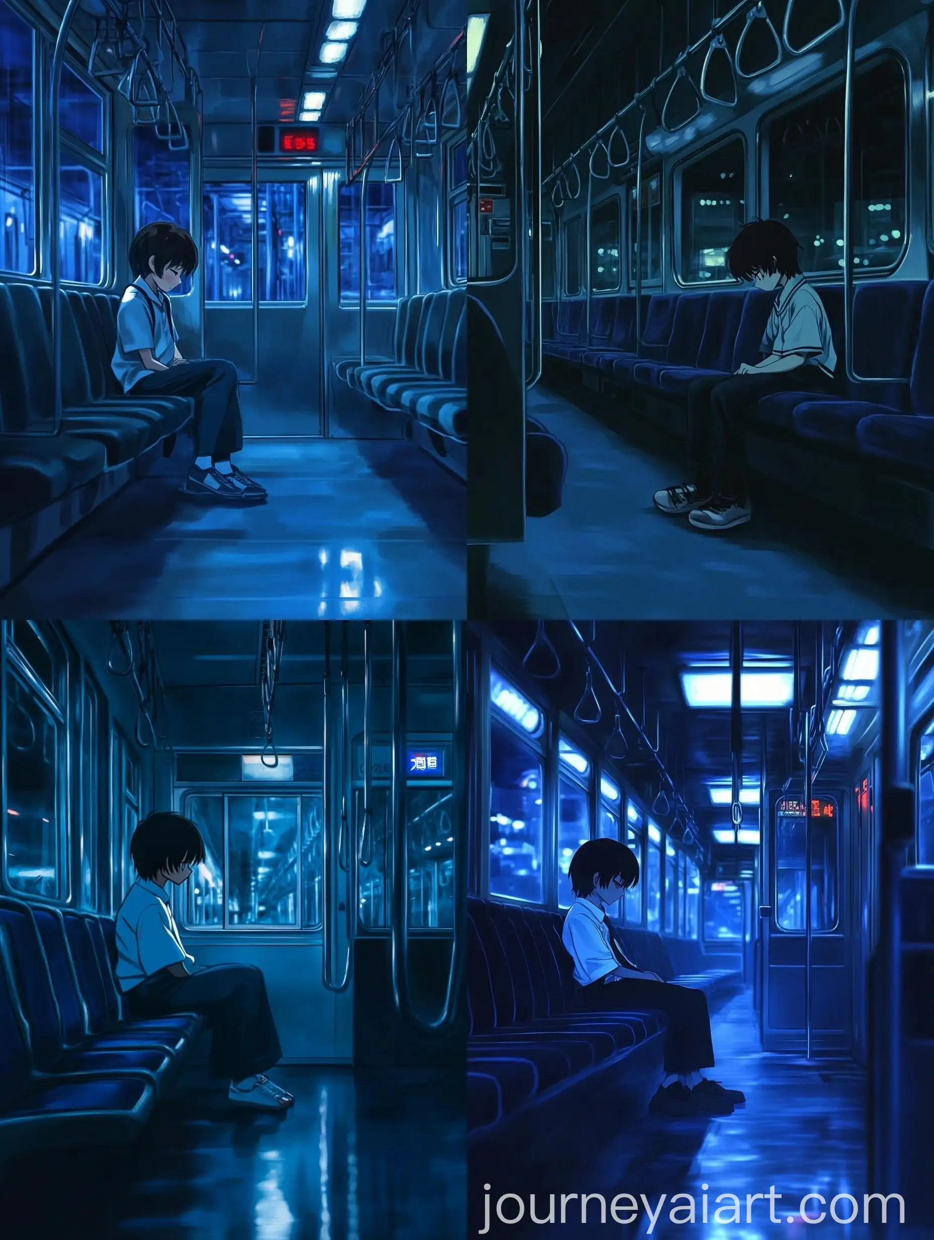 Melancholic-Anime-Scene-Lone-Character-on-Empty-Night-Train