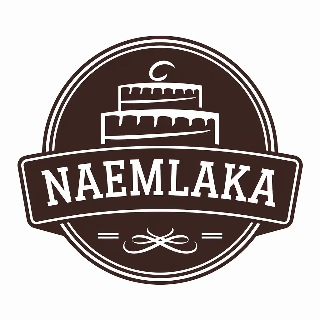 a vector logo design,with the text "Naemlaka", main symbol:cake,Moderate,be used in Restaurant industry,clear background