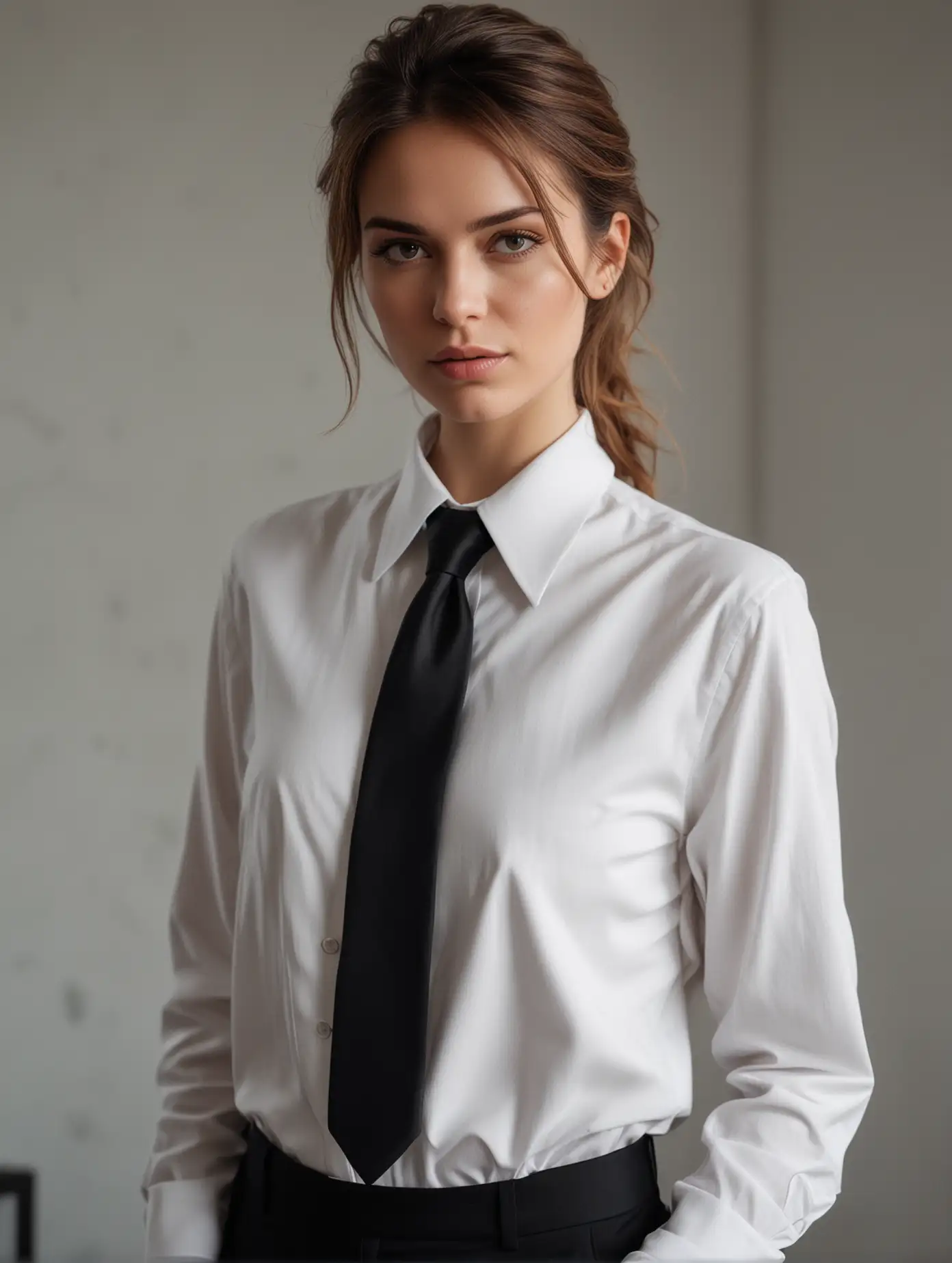 Hyper-Realistic-Black-and-White-Fashion-Portrait-in-Loft-Apartment