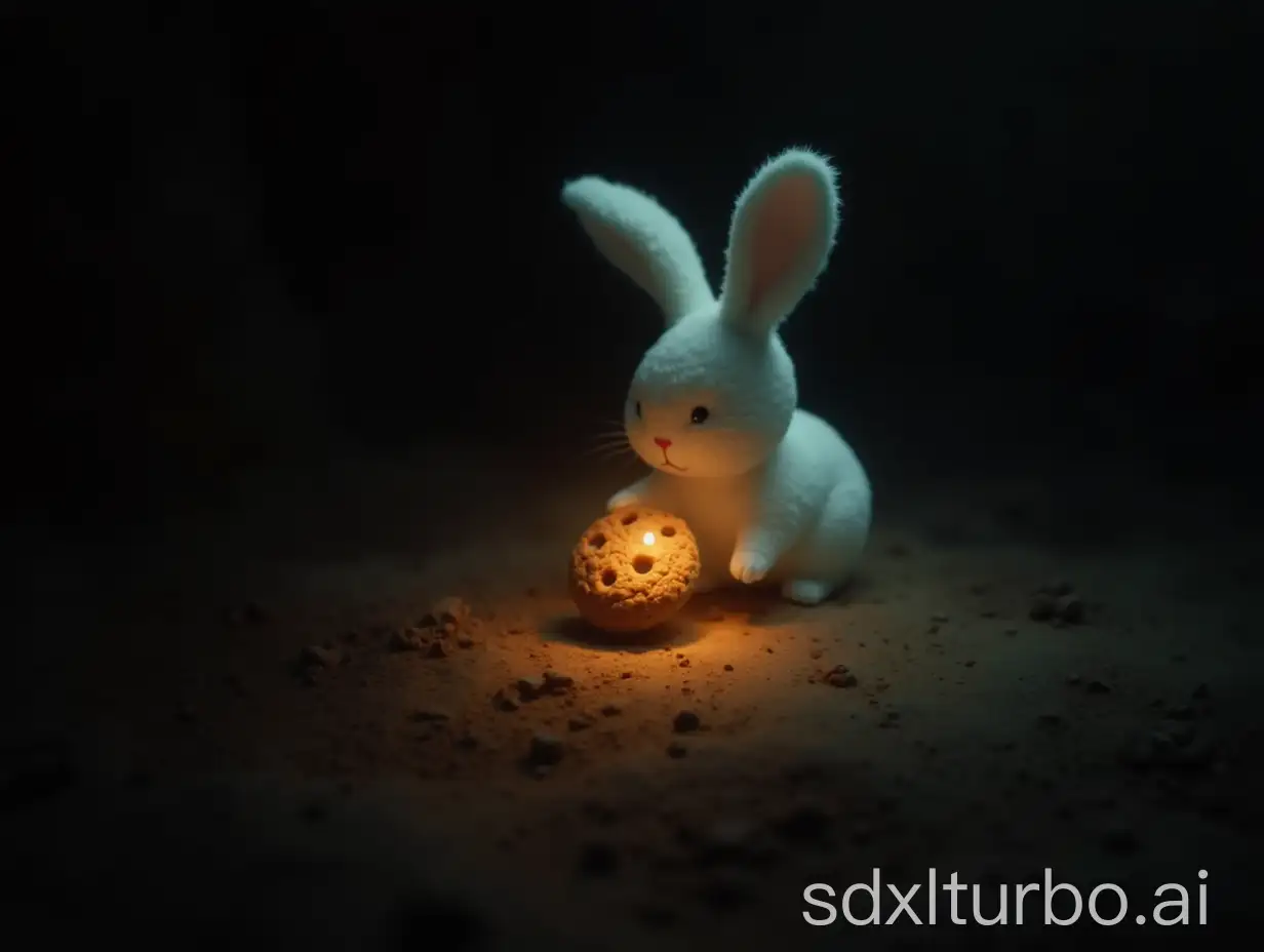 Bunny-Holding-Glowing-Cookie-in-Dark-Cave