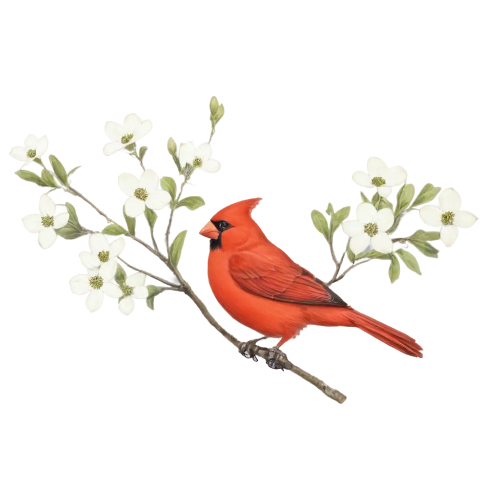 Cardinal-Dogwood-The-Virgin-State-Flower-and-Bird-in-Stunning-PNG-Format