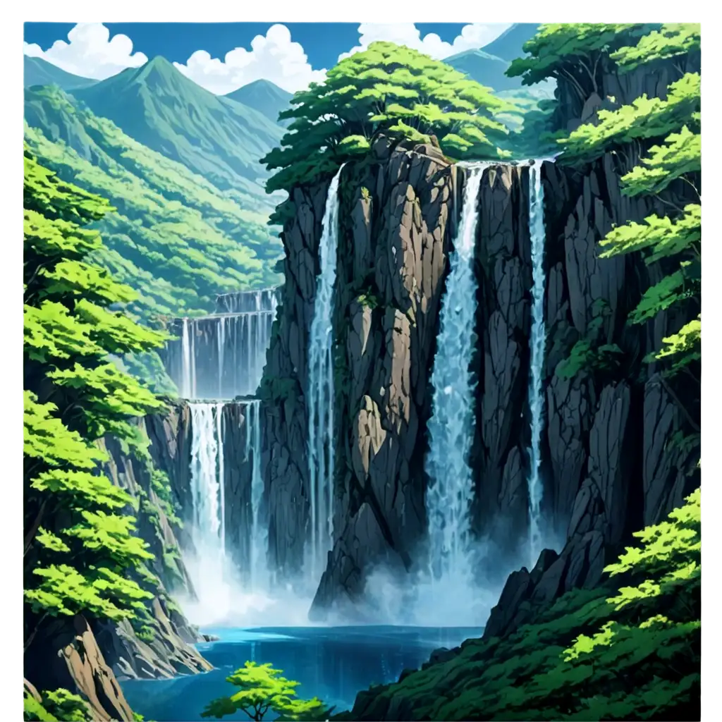 Stunning-Anime-Forest-with-Mountains-and-Waterfall-PNG-for-Enhanced-Visual-Quality