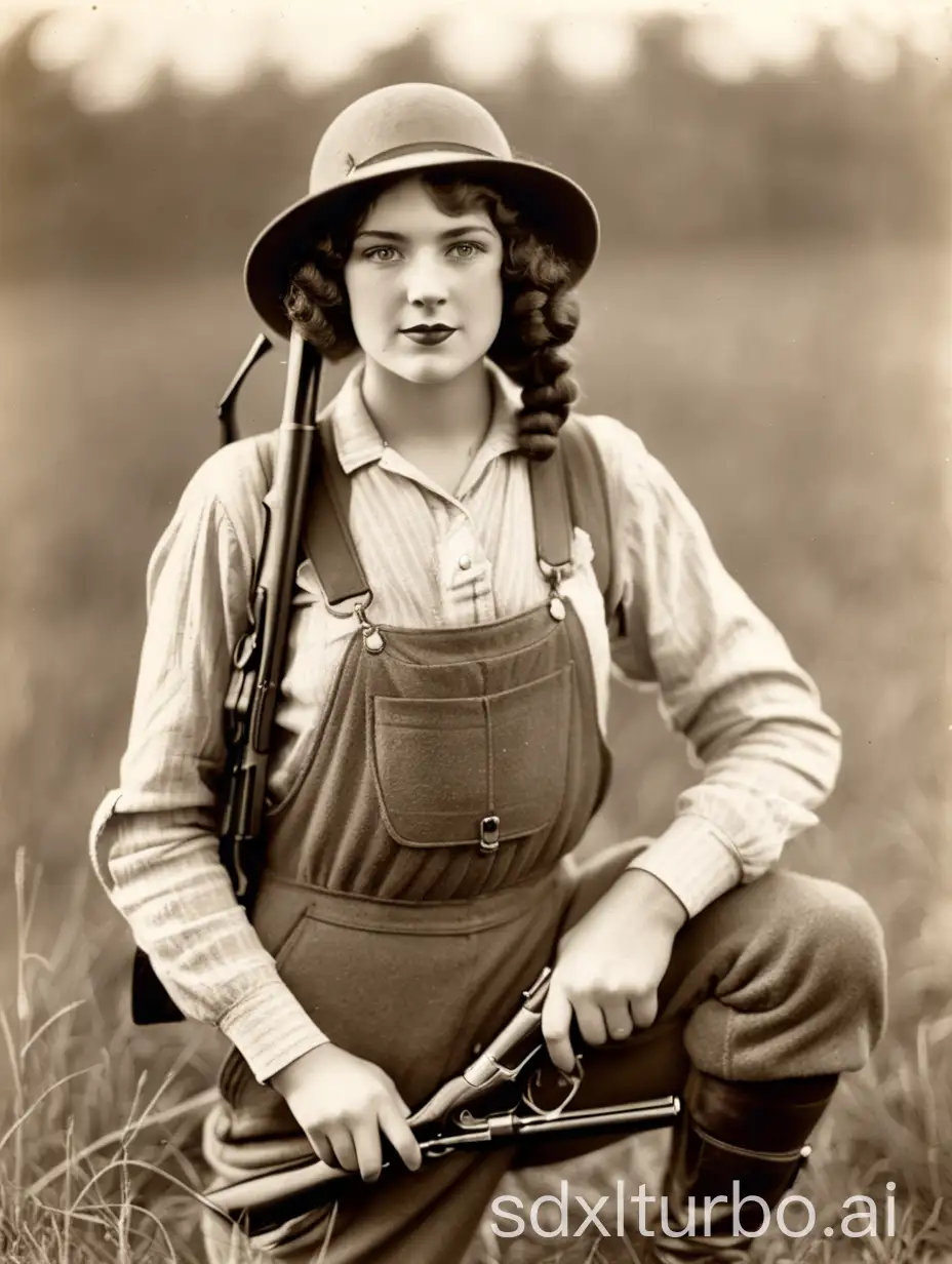 1920s-American-Female-Hunter-in-Classic-Outdoor-Gear