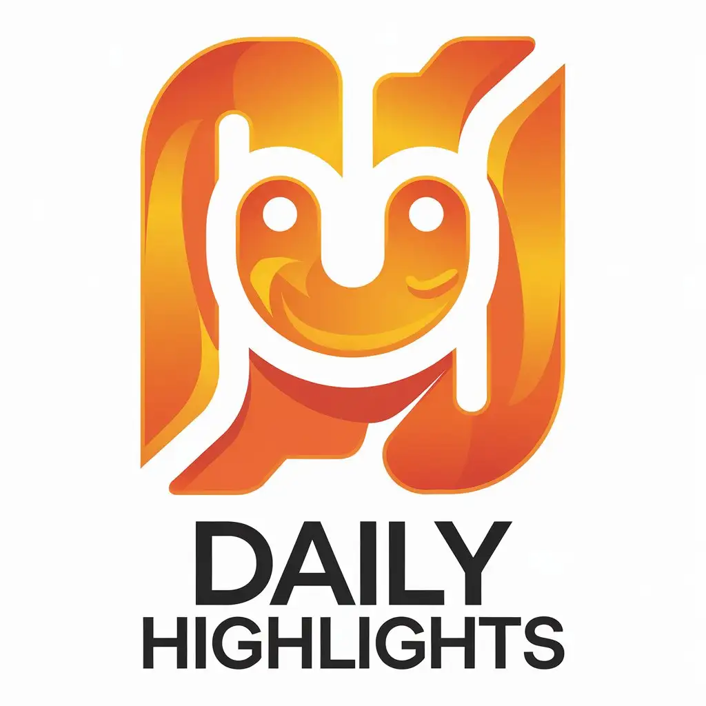 LOGO Design for Daily Highlights Happy Orange Abstract with Clear Background