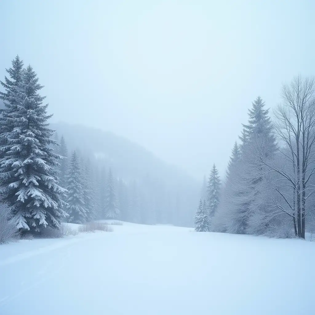 snow background .looks calm snoe fall. far away small moutain