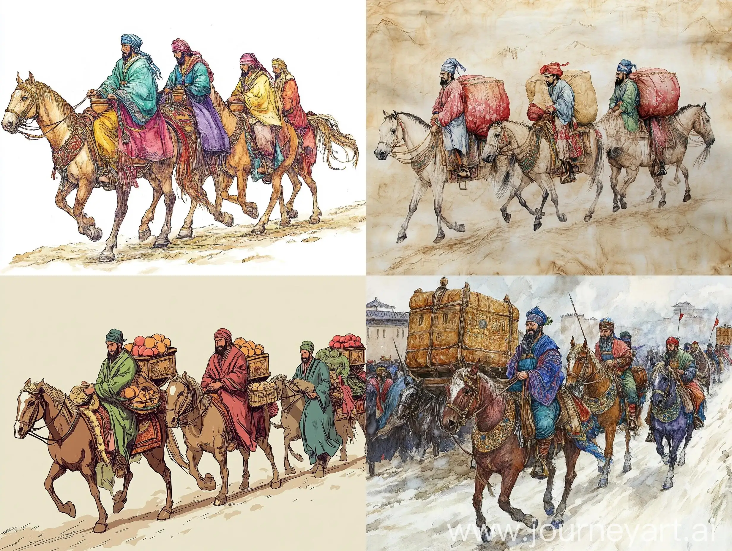 Silk-Road-Merchants-Trading-on-Beautiful-Horses