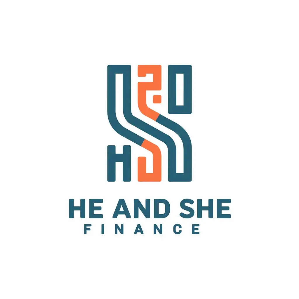 a vector logo design,with the text "he and she", main symbol:letters,Moderate,be used in Finance industry,clear background