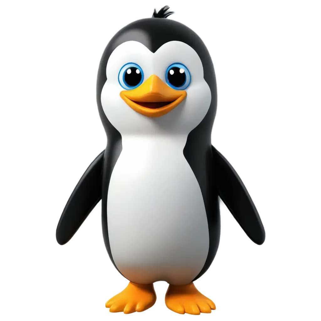 Tux-Penguin-with-Big-Eyes-PNG-Image-Urinating-on-Windows-Logo-High-Quality-Transparent-Background