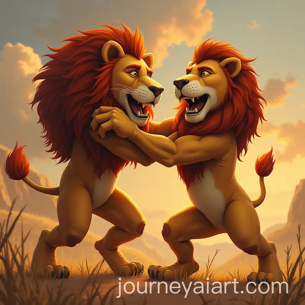 Robot-Battling-a-Lion-in-an-Epic-Showdown