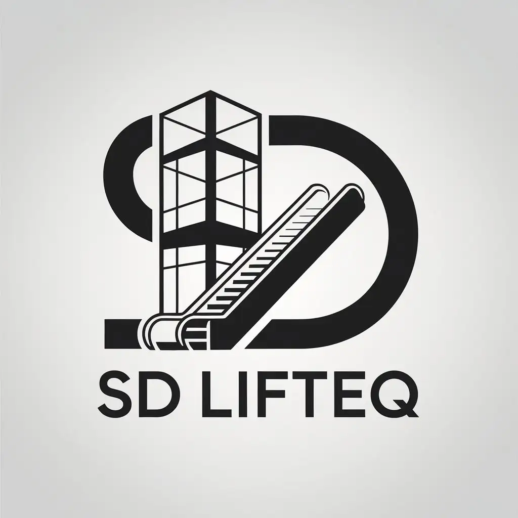 LOGO Design for SD Lifteq Elevator Escalator Symbol with Minimalist Style for Construction Industry