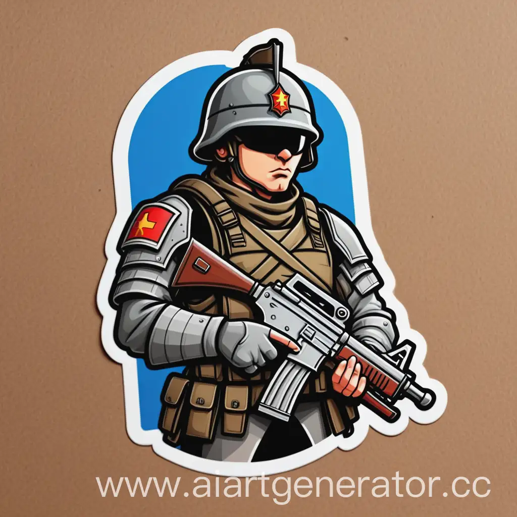 Fantasy-Castle-Sticker-Featuring-Brave-Soldier