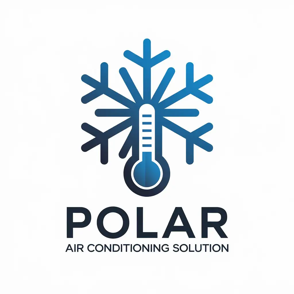 LOGO Design for Polar Air Conditioning Solution Vector Cool Solutions Warm Service with Moderate Style