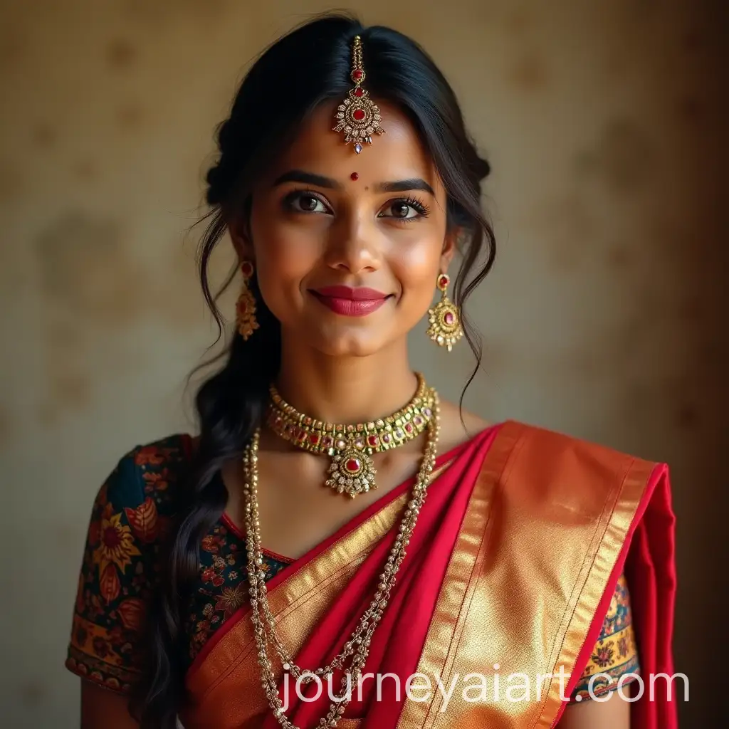 Elegant-Indian-Girl-Wearing-Traditional-Saree