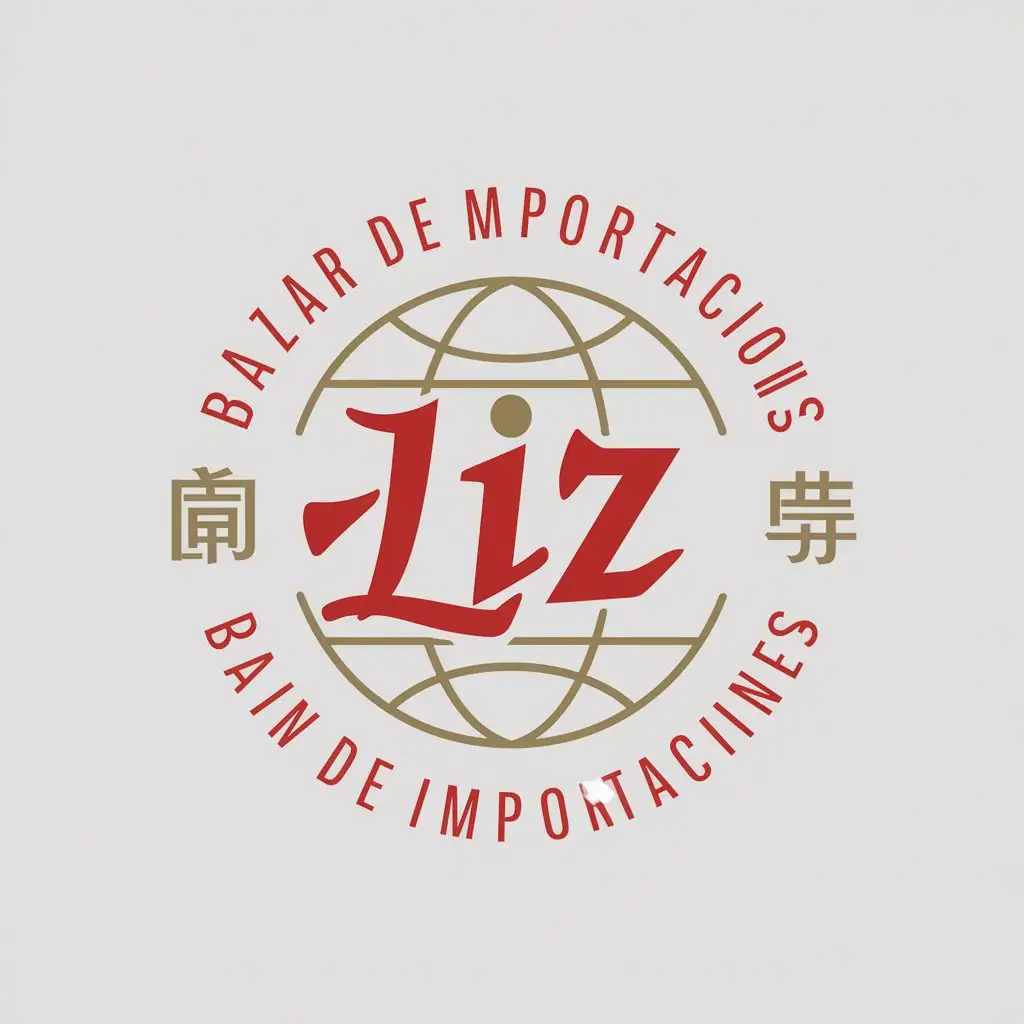 LOGO Design for BAZAR DE IMPORTACIONES Red and Gold Vector Design