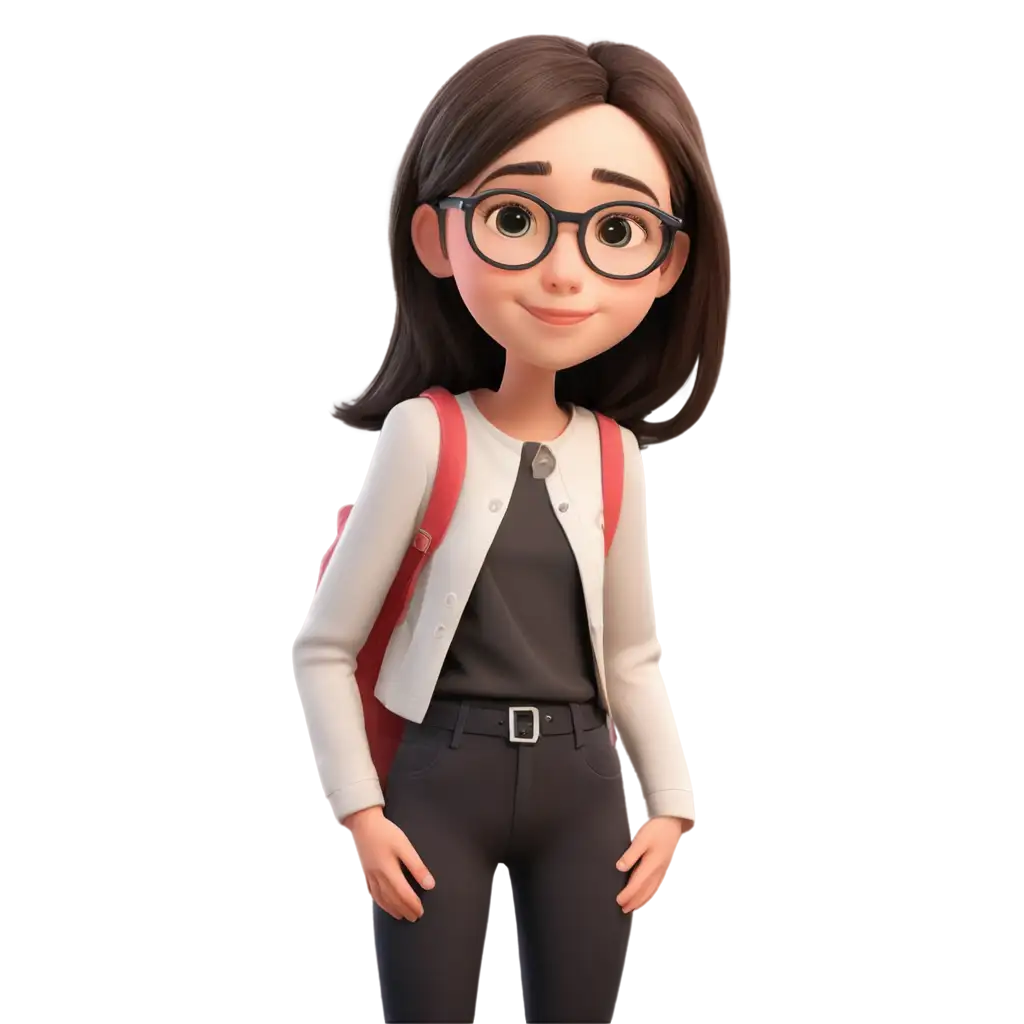 Cute-Girl-with-Specs-Cartoon-PNG-Image