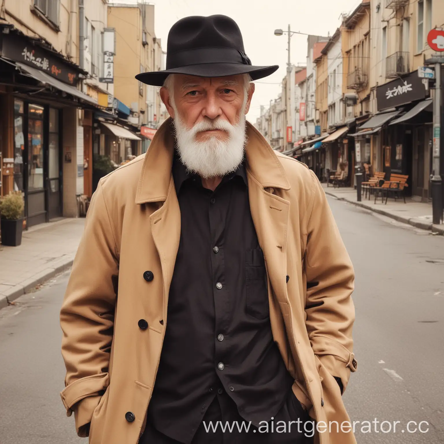 Elderly-Man-with-White-Beard-Walking-in-Anime-Style