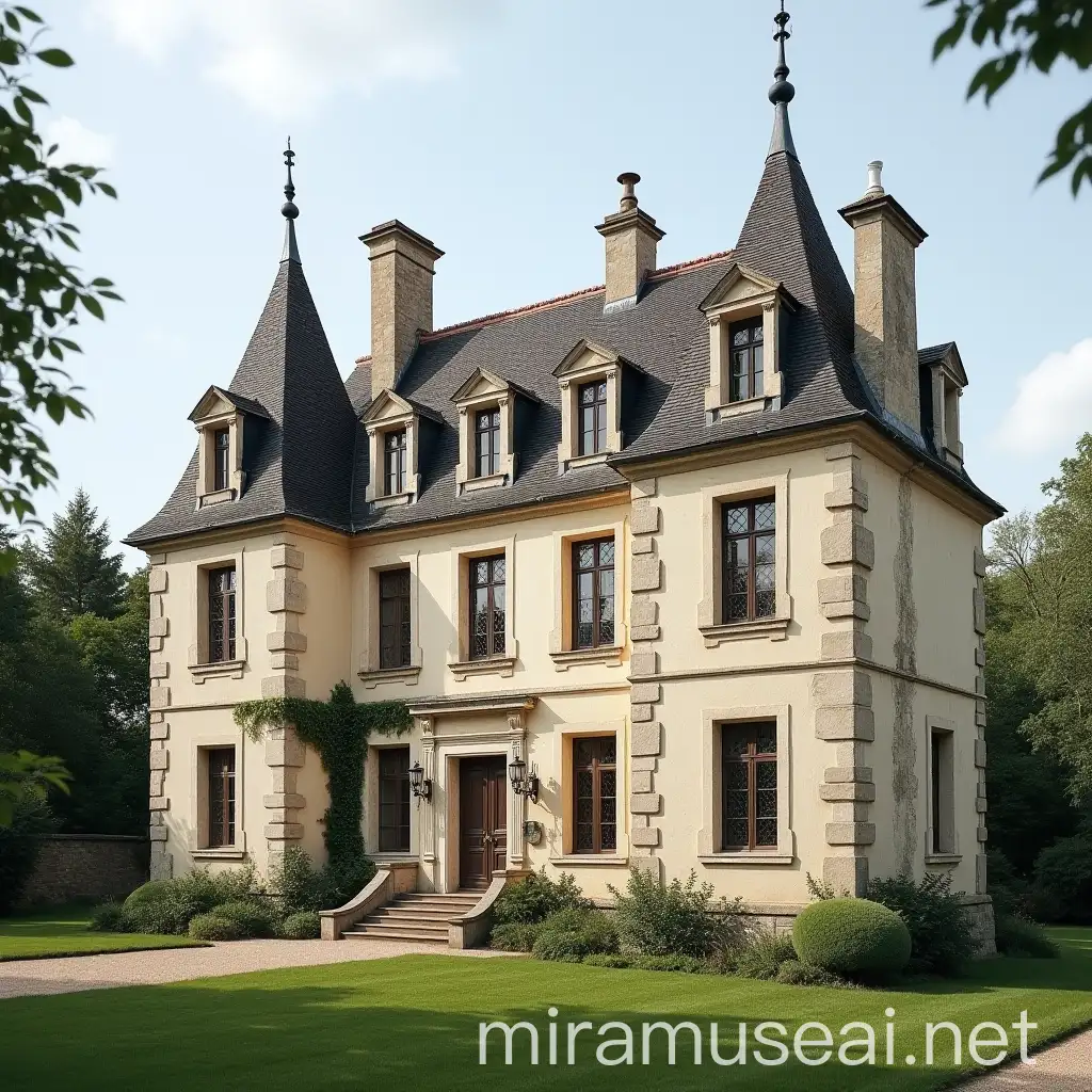 18th Century French Small Symmetrical Chateau