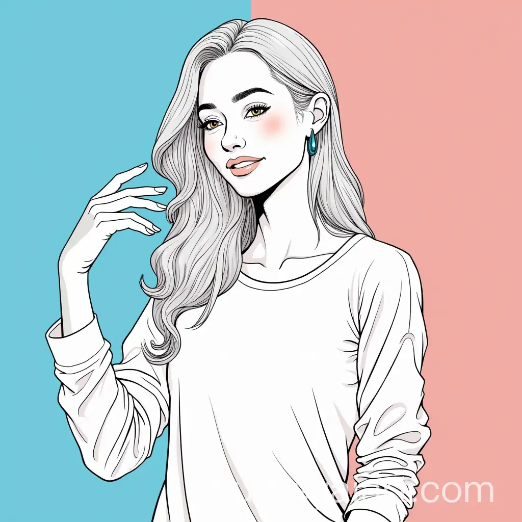 Graphic-Designer-Smiling-in-Comic-Illustration-with-Serene-Background