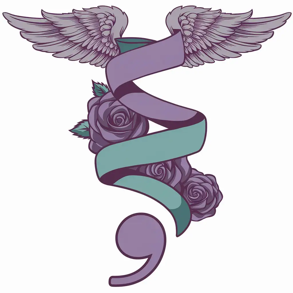 Purple-and-Teal-Ribbon-Wings-with-Roses