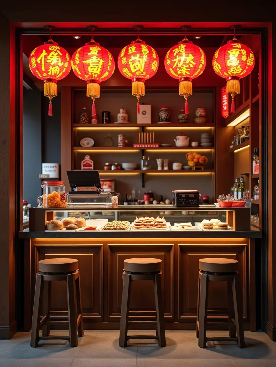 China bao zi shop counter