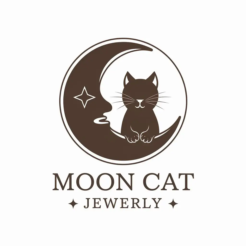 LOGO-Design-For-Moon-Cat-Jewelry-Luna-and-Feline-Elegance-in-Vector-Art