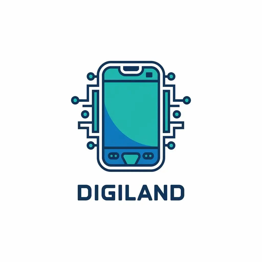 LOGO Design for Digiland Smartphone Vector Logo for Technology Industry