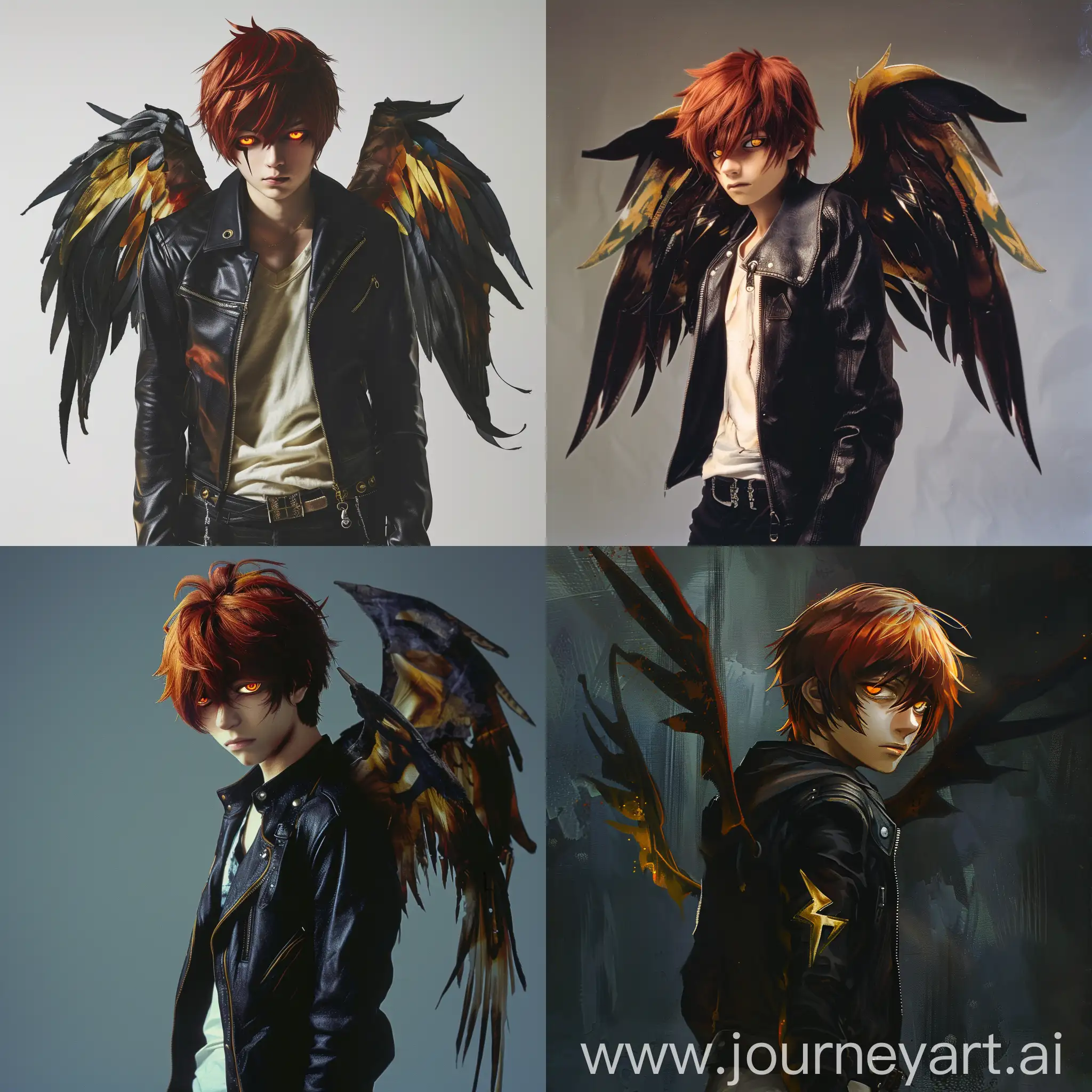 Young-Man-with-Orange-Hair-and-Wings-in-Black-Leather-Jacket
