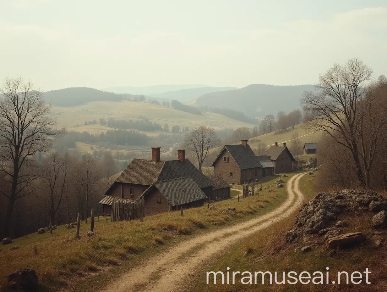 WideAngle Shot of a Poor Prussian Hamlet in 1806