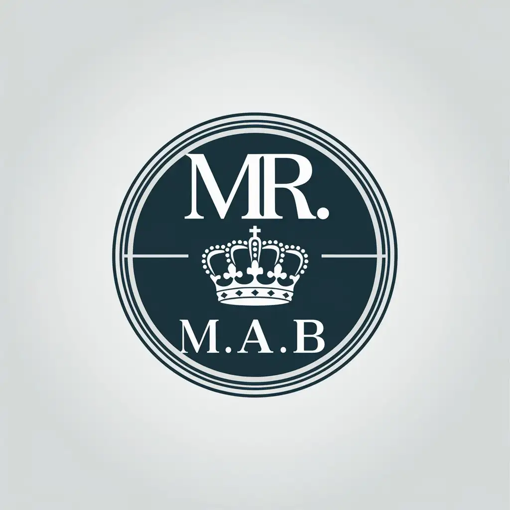 LOGO-Design-for-MrMAB-Royal-Crown-and-Circular-Layout-with-Legible-Text