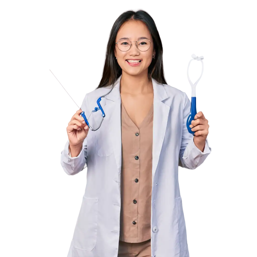 Professional-Asian-Woman-Doctor-PNG-Image-with-Stethoscope-HighQuality-Realistic-Detail