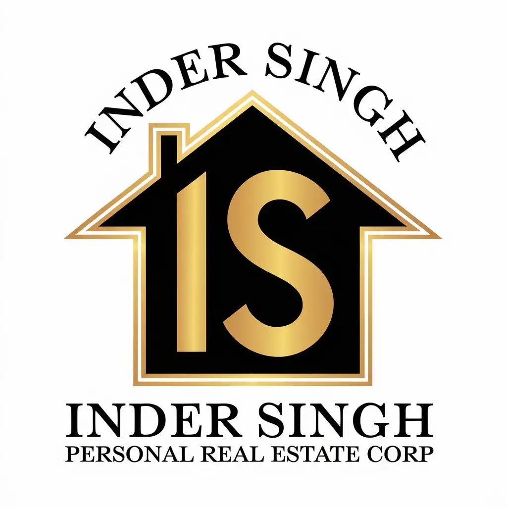 LOGO Design for Inder Singh Personal Real Estate Corp Elegant Gold Circular Design with Bold IS and SansSerif Font