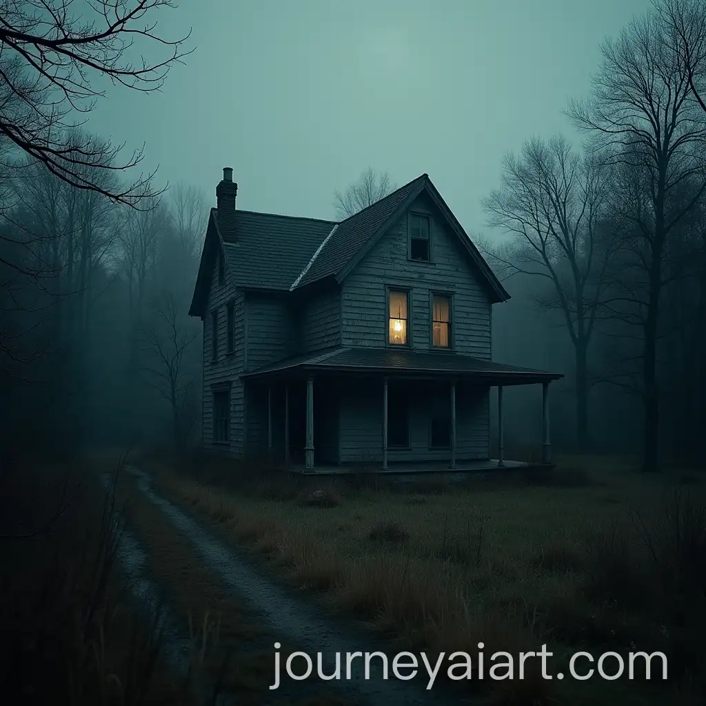 Ghostly-Figure-in-Abandoned-House-on-Forest-Edge