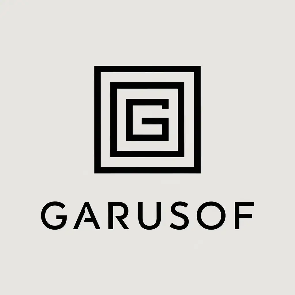 a vector logo design,with the text "GARUSOF", main symbol:square,Moderate,clear background