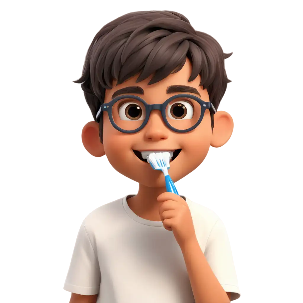 Cartoon-Boy-with-Glasses-Brushing-Teeth-PNG-Image-for-Kids-Health-and-Hygiene-Themes