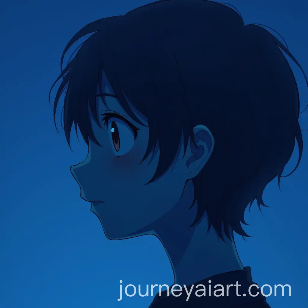 AnimeAI-Image-Prompt-Expansion-Character-in-Dark-Blue-Color-Scheme-Gazing-Dreamily