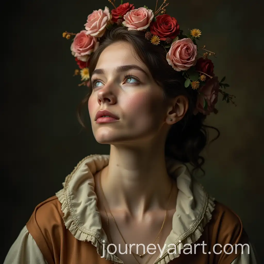 Photorealistic-Renaissance-Portrait-of-Androgynous-Person-Wearing-Grief-Garland