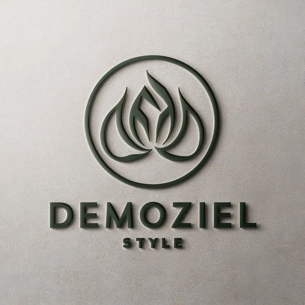 a vector logo design,with the text "Demoziel style", main symbol:salsal,Moderate,be used in Beauty Spa industry,clear background