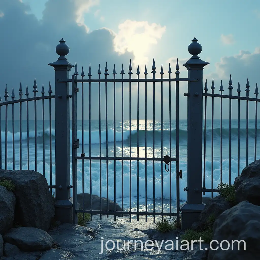 Photorealistic-Iron-Fence-with-Beacon-Waves