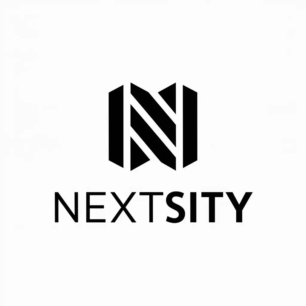 LOGO Design For NeXtsity Modern Tech Symbol on Clear Background