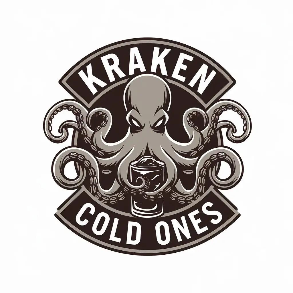 LOGO Design for Kraken Cold Ones Octopus Symbol with Moderate Style on Clear Background