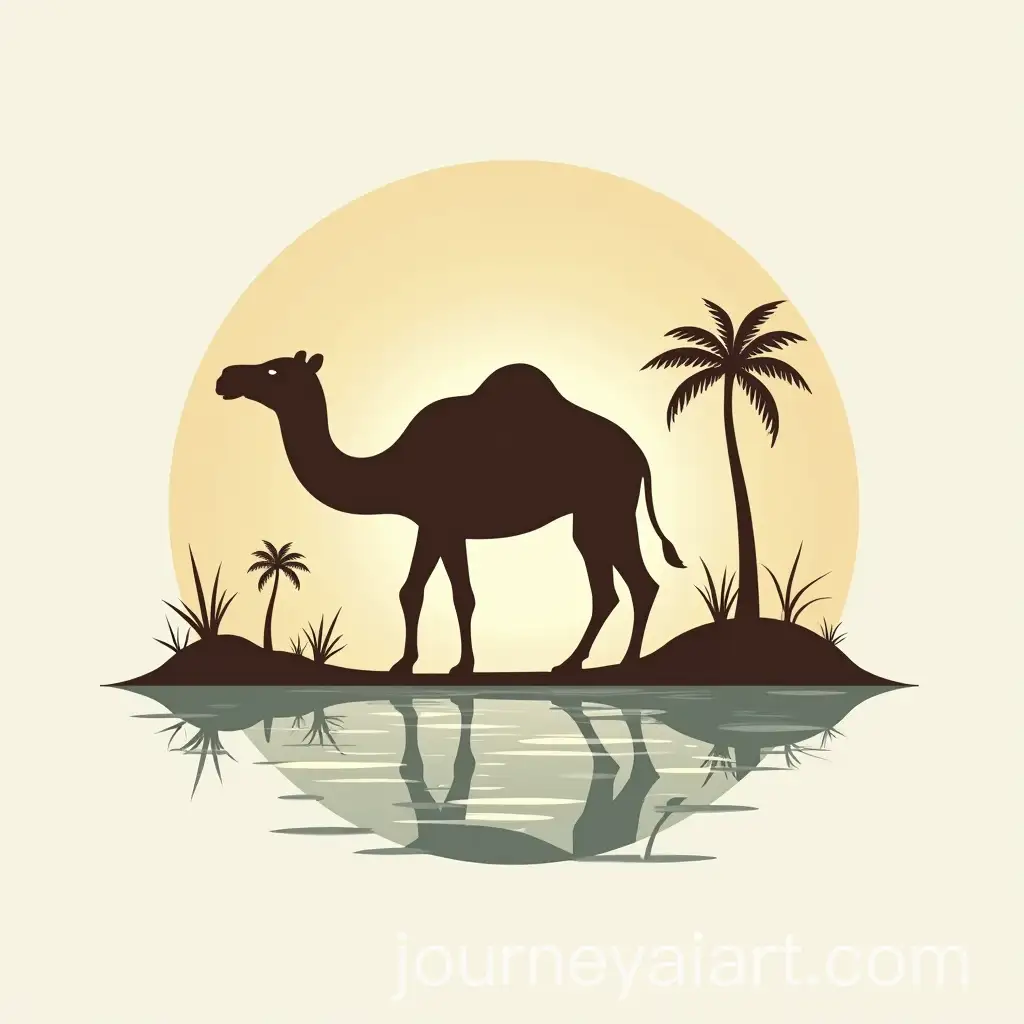 Kharai-Ventures-Logo-Featuring-a-Camel-by-a-Serene-Lake
