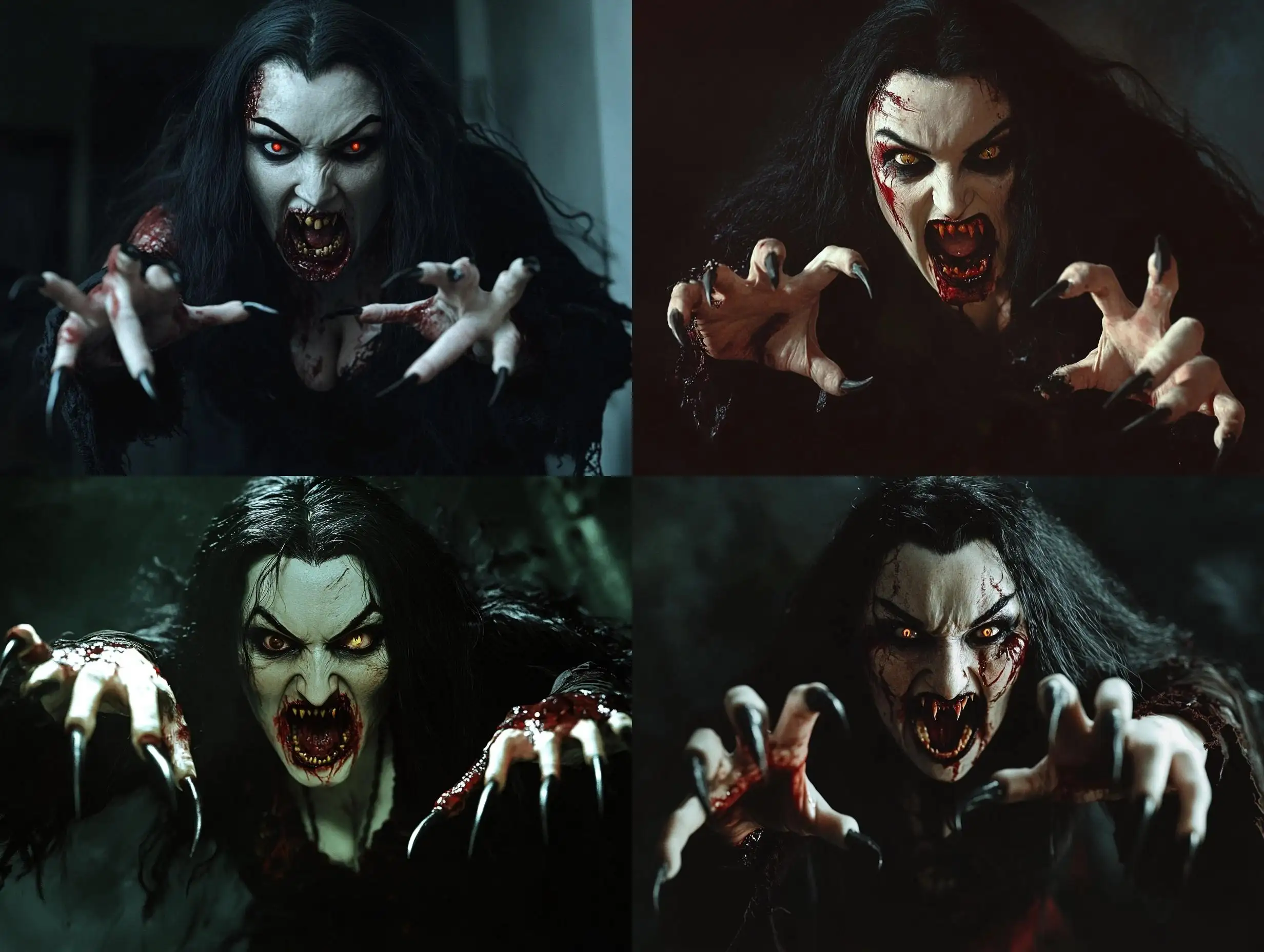 Terrifying-Vampire-Woman-Emerges-from-Darkness