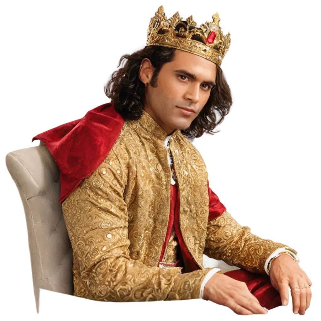 Puneets-Smug-Royalty-PNG-Image-of-an-Arrogant-King-on-a-Throne-with-Golden-Regalia