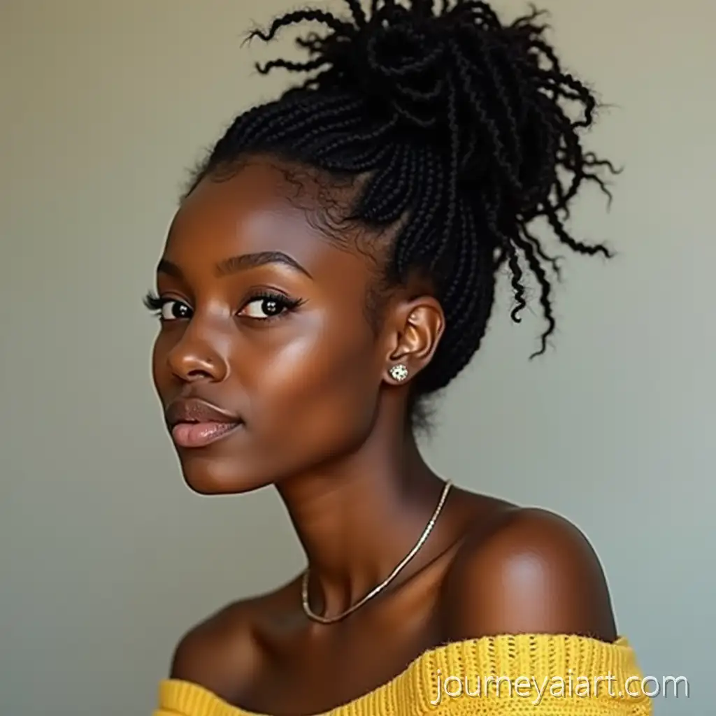 African-Young-Woman-with-NaturalAfrican-young-lady-bun-Hair-in-a-Twisted-Bun