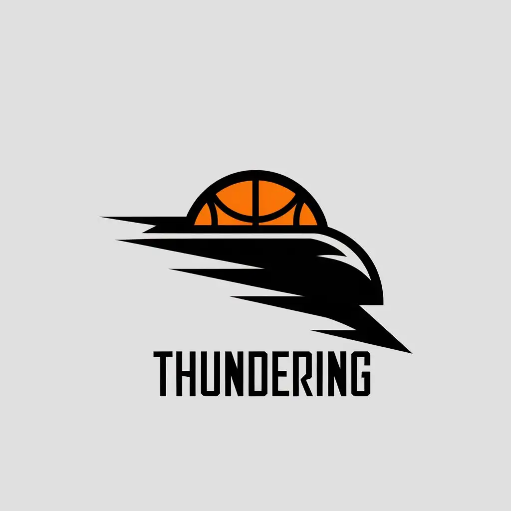 LOGO-Design-For-Thundering-Minimalistic-Basketball-Lightning-Locomotive-Head